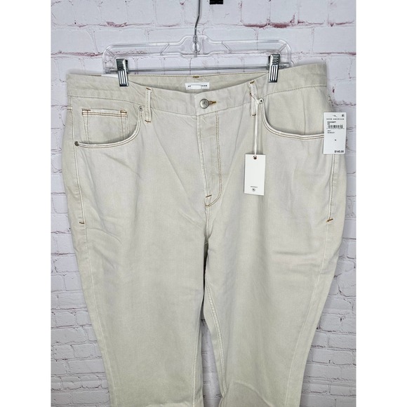 NEW Good American Good 90's Icon Straight Jeans Bone001 Women Plus Size 16 Beige - Picture 3 of 9